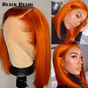 Black Pearl Ginger Lace Front 100% Human Hair Quality Wigs Glueless Wig Short Straight Bob Wig Lace Front Human Hair Wig