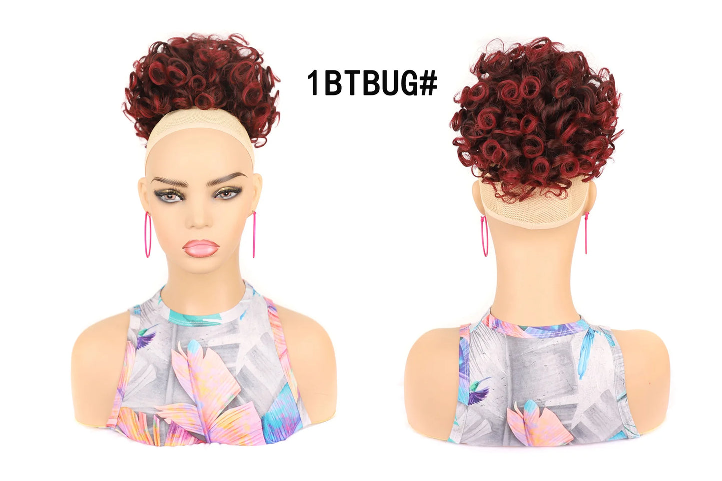 Synthetic Afro Puff Drawstring Ponytail Hair Bun 10 Inch Short Afro Kinkys Curly Afro Bun Extension Hairpieces Large Size