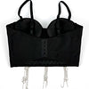 3Colors Women Fashion Diamonds Embroidery Flowers Tassel Bustier Corset Crop Tops To Wear Out Evening Club Party Camisoles Top