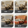 MINGDIBAO Luxuriöses, modernes Polsterbettgestell mit Goldakzenten, Designer-Bett aus echtem Leder, Schlafzimmermöbel in Queen-/King-Size
