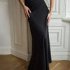 Wolfeel Freizeit Satin Damenrock Frühling Sommer Mode Locker Hoher Bund Maxi Röcke Elegant Einfacher Satin-Fischschwanzrock
