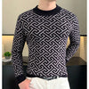 Herbst Winter Samt Strickpullover Herren Langarm Rundhalspullover Slim Fit Business Freizeit Strickwaren Tops Herrenbekleidung