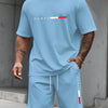 Men's Tracksuit 2 Piece O-neck Short Sleeve Shirt Shorts Set Men's Running Suit Plus Size T shirts Man Clothing Summer T-shirt