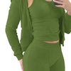Autumn Winter Double-sided Velvet Vest 3 Piece Set For Woman's Fashion Hooded Sweatshirt Jacket Slim Pocket Trousers Female Suit
