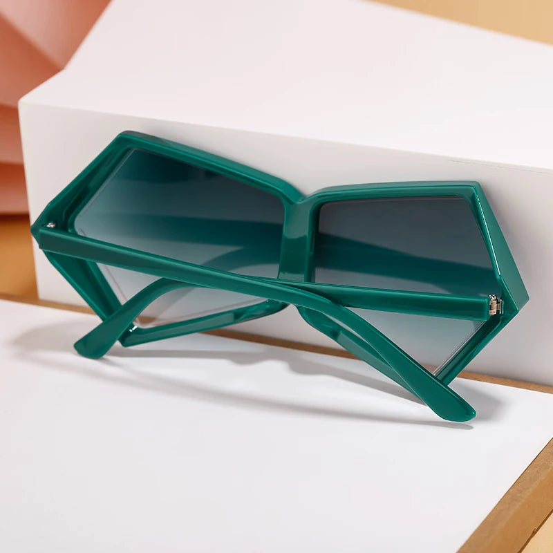 Oversized Square Punk One-piece Sunglasses Women 2024 Luxury Brand Big Frame Shield Sun Glasses For Ladies Wrap Eyewear Goggle