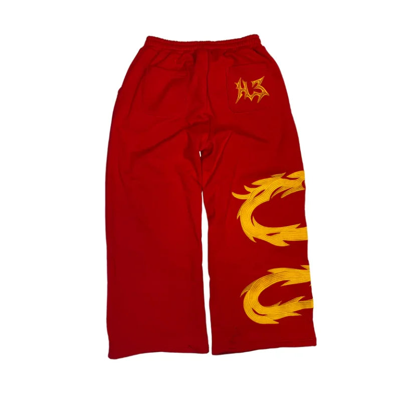 Y2K 2 piece set Anime Character Zipped Hoodie High Street Cosplay Print 5 Colors Daily Wear Trendy wide leg pants streetwear Set