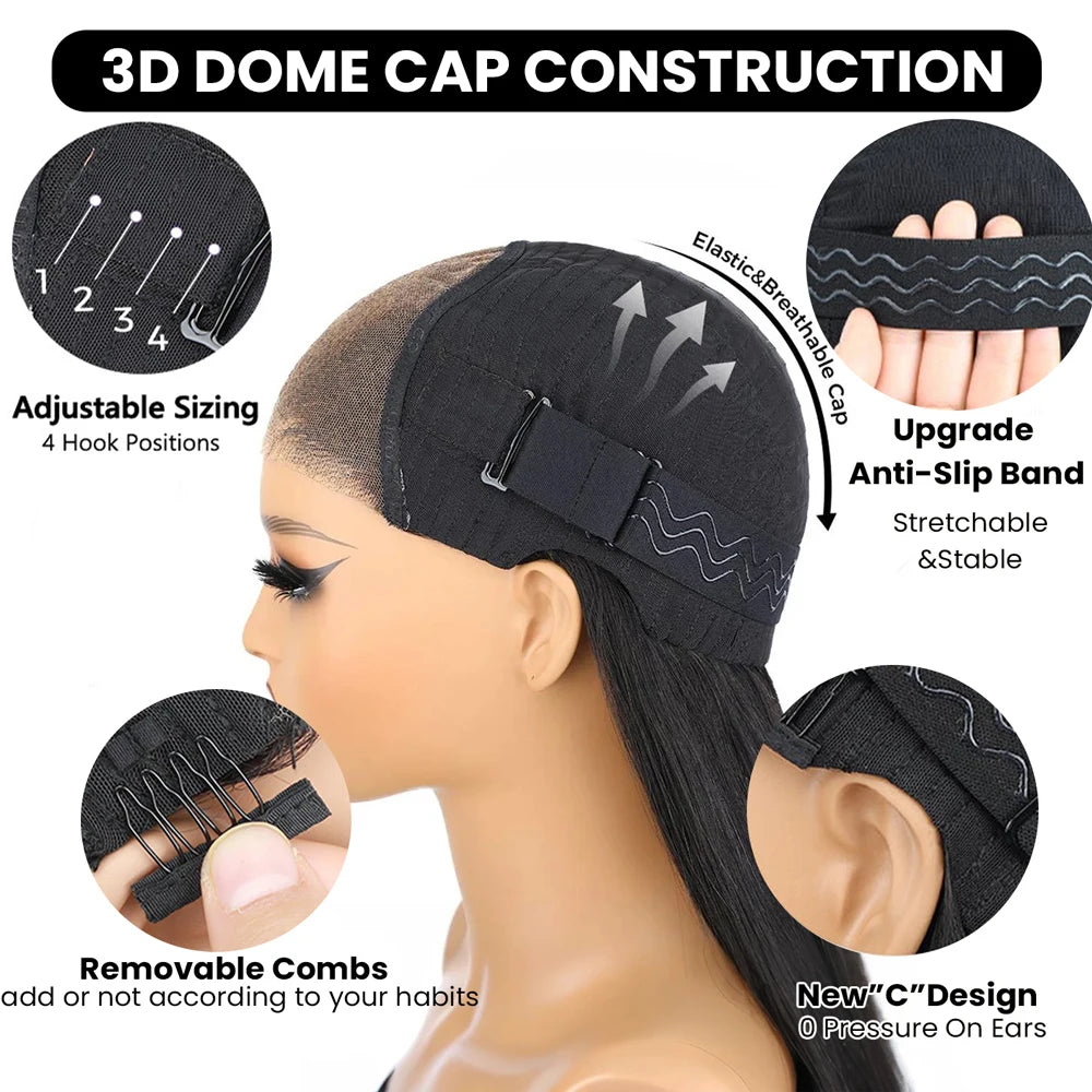 Ombre Brown Wear Go Human Hair Wigs Pre-Styled Layered Cut Kinky Curly Wig HD 7x5 Glueless Pre-Cut Wig for Quick Installation