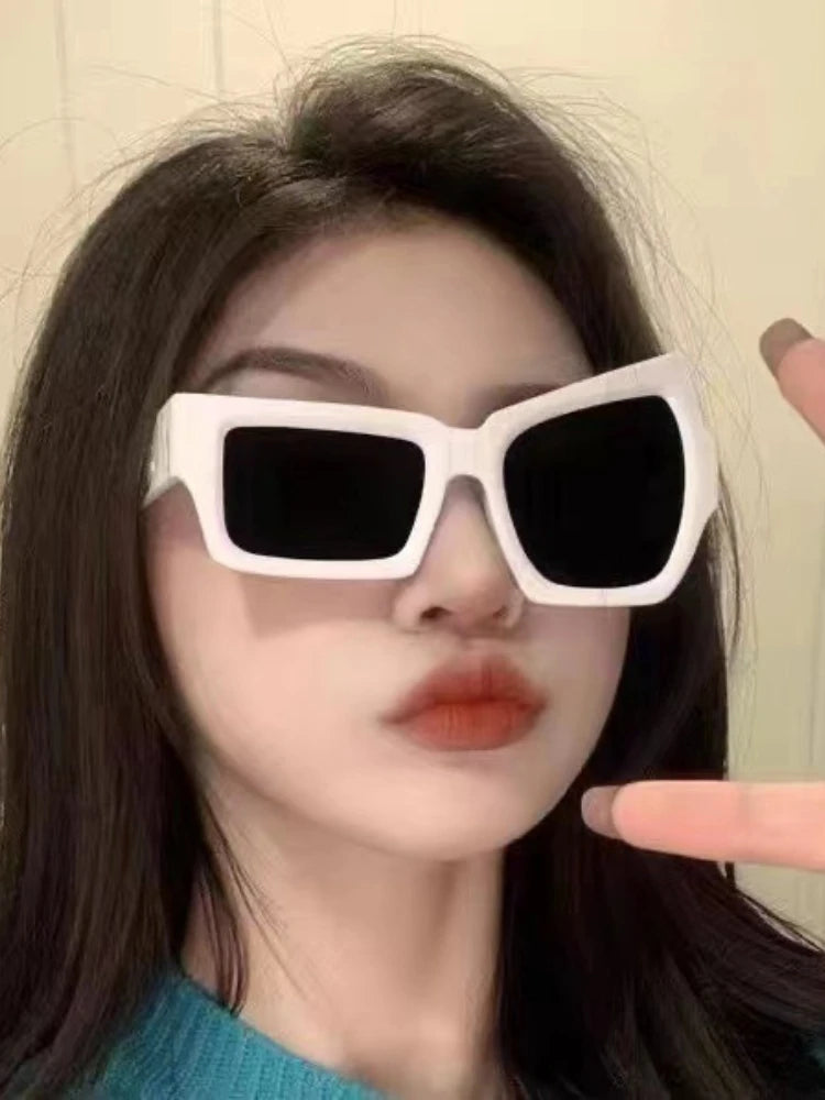 Fashion Irregular Square Sunglasses Funny Party Asymmetrical Sun Glasses Men Brand Designer Personality Black Sunglasses