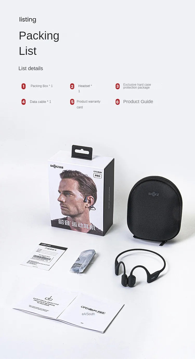 Original SHOKZ S810 Knochenschall-Kopfhörer Openrun Pro Kabellos Bluetooth 5.1 Ohrhörer Wasserdichte Sport-Lauf-Headsets