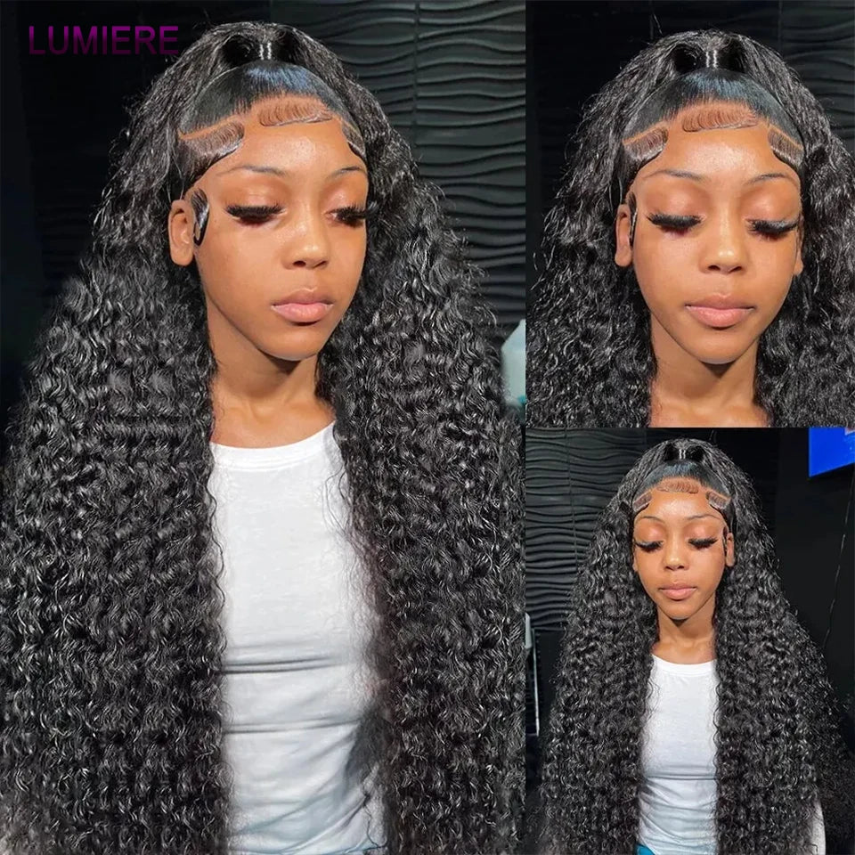 Mongolian Afro Kinky Curly Human Hair Bundles With Closure Deep Curly Hair Weave Bundles With Frontal Closure Hair Extensions