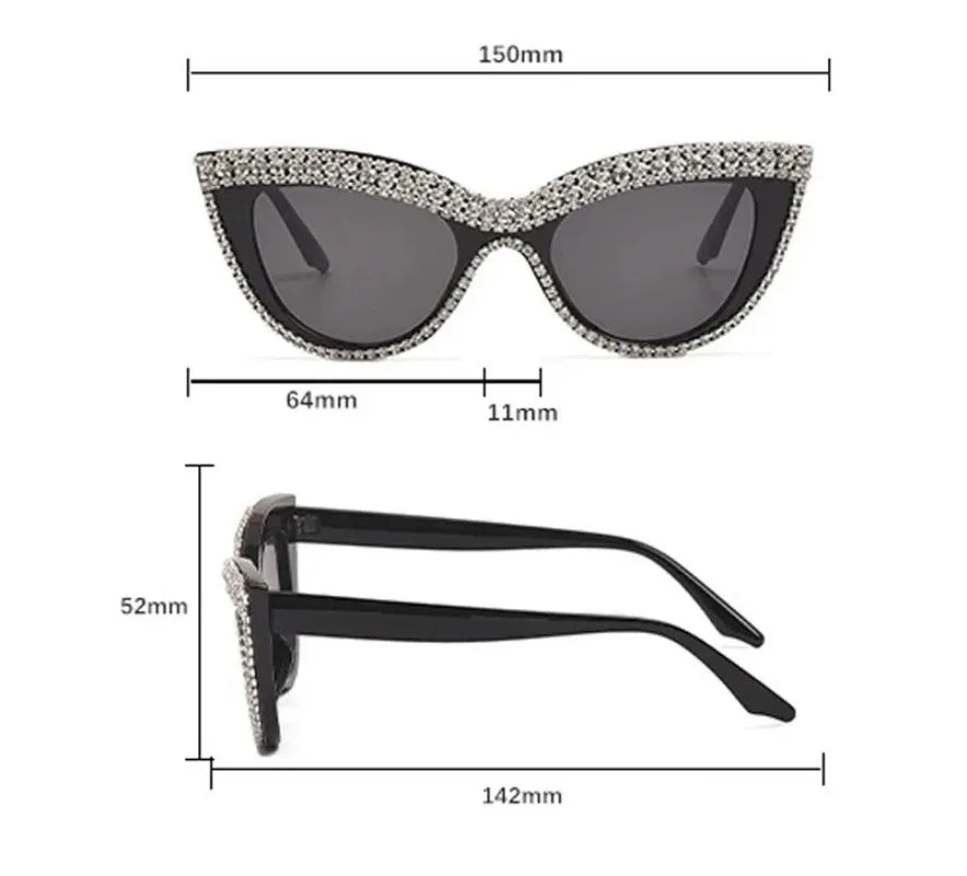 Blumen Katzenaugen Retro Strass Sonnenbrille für Damen Elegant Fashion Herren Trend Designer Outdoor Party Sonnenbrillen Eyewear