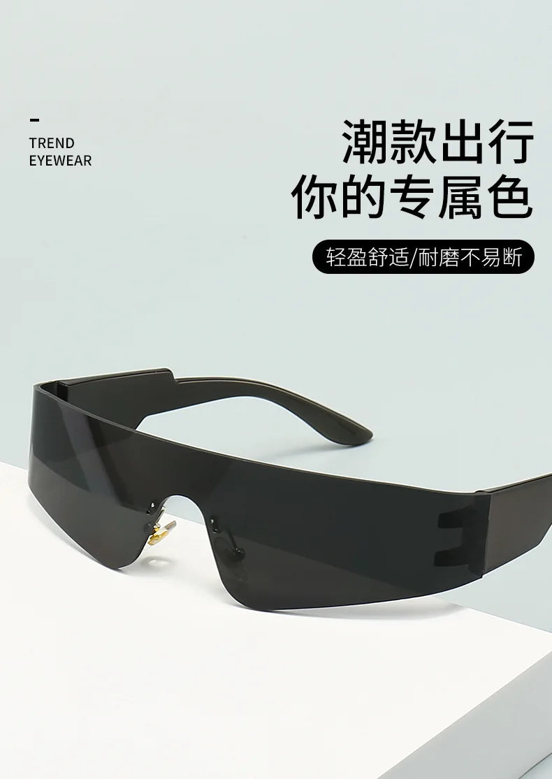 Neue Mode Bunte Sport-Sonnenbrillen Damen Cyberpunk Randlose Sonnenbrille Anti-UV Fahr-Sonnenbrille UV400 Oculos De Sol