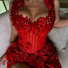 Glimmer Stylish Sweetheart Crystals Prom Dresses Mini for Women Halter Shealth Celebrity Formal Gown Vestidos De Gala Customized