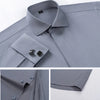 Men's French cufflink shirt with long sleeves slim fit concealed buttons solid color high end wedding dress formal men's