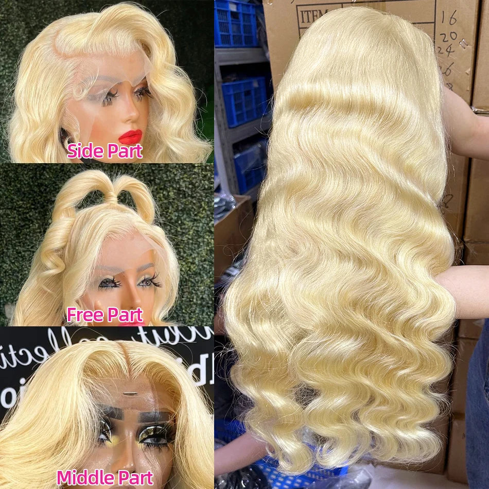 Rosabeauty HD Transparent 13x6 613 Body Wave Honey Blonde Lace Frontal Human Hair Wig Brazilian 13x4 Lace Front Wigs For Women