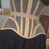 Women Abdomen Tight Corset Crops Under Bust Bustiers Breathable Mesh Waist Girdle With Bones Slimming Lace Up Bodices
