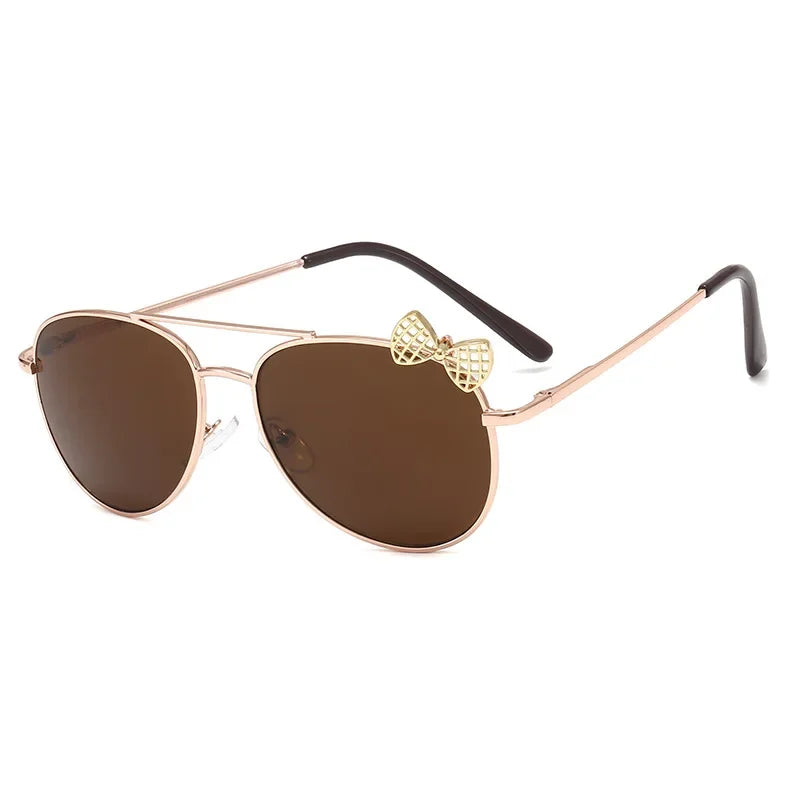 Kids Cute Sunglasses Metal Frame Children Sun Glasses Fashion Girls Outdoor Cycling Goggles Party Eyewear Photography Supplies