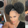 Synthetic Afro Puff Drawstring Ponytail Hair Bun 10 Inch Short Afro Kinkys Curly Afro Bun Extension Hairpieces Large Size