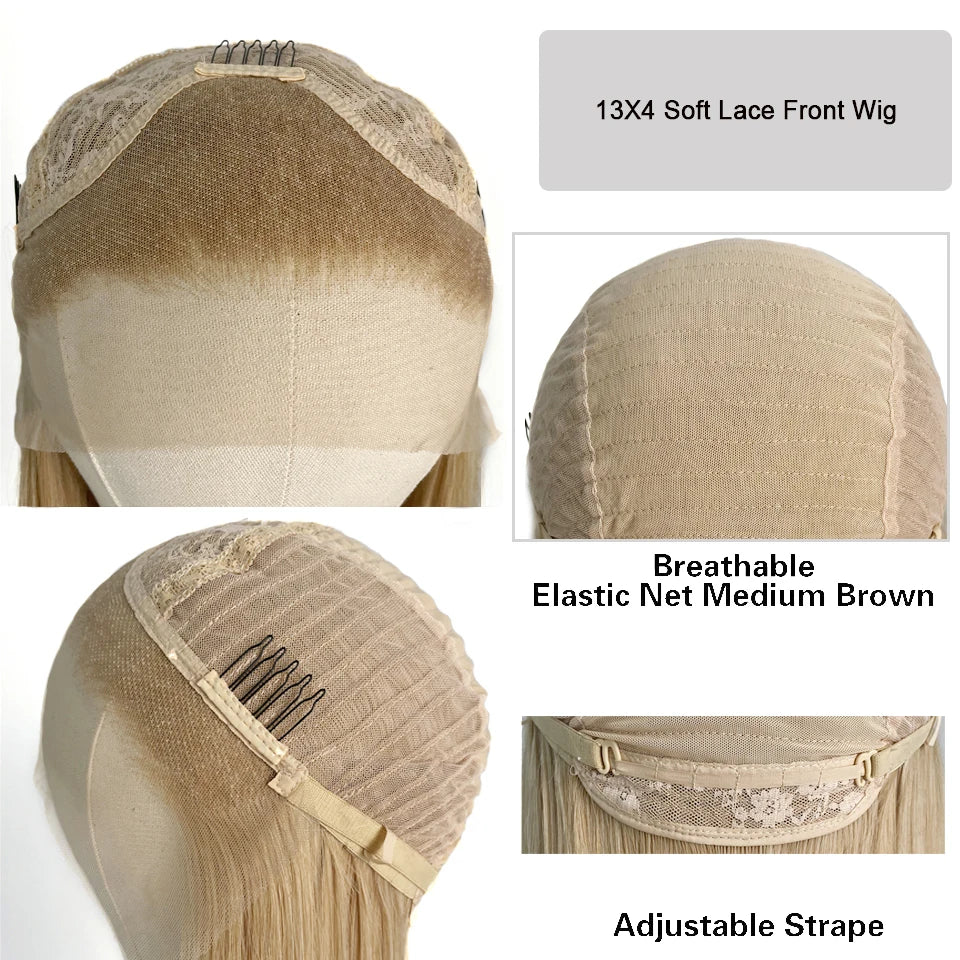 Synthetische Lace Front Perücken Aschblond Gewellte Perücke Weiche Kunsthaar Perücke Front Lace Perücken Cosplay Alltags Party Perücken