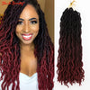 Goddess Faux Locs Crochet Hair Soft Curly Dreadlocks Hair Extensions Synthetic Braiding Hair Ombre Crochet Locs Wholesale Braids