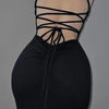 AltGoth Fairycore Sexy Midi Kleid Damen Streetwear Mall Gothic Rückenfrei Schnürung Neckholder High Waist Bodycon Kleid Partywear weiblich