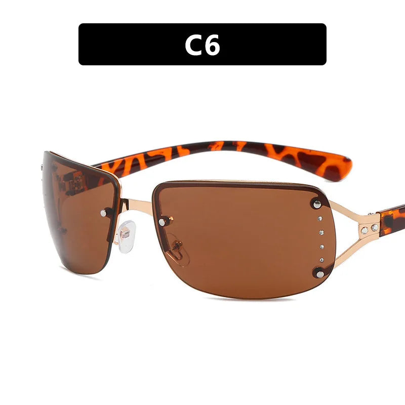 New Frameless Decorative Diamond Sunglasses Women's Design Brand Luxury Sun Glasses Outdoor Leisure Eyewear UV400 Gafas De Sol