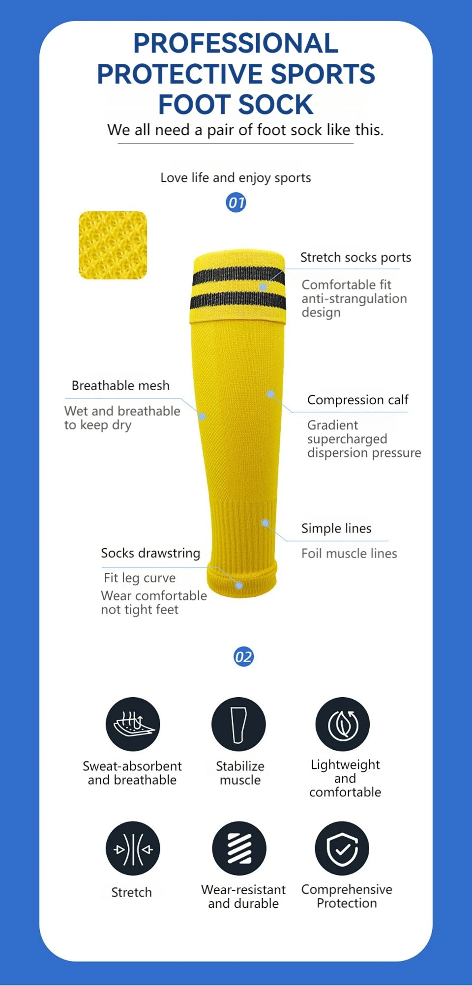 Loogdeel Adult Leg Warmers Elastic Soccer Shin Guard Calf Socks Over Knee Men Sports Compression Protection Long Sleeve Training