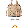 Floral Detail Shoulder Bag, Trendy Zipper Handbag For Work, Casual Crossbody Bag, Women's Floral Decor Purse