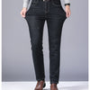 2024 New Business Men's Jeans Casual Straight Stretch Fashion Classic Blue Black Work Denim Trousers Male Brand Clothing