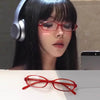 Neue Y2K-Retro-Brille, blaugrün, eckig, kleiner Rahmen, Damen-Anti-Blaulicht-Brille, Mode-Brillengestell 2024