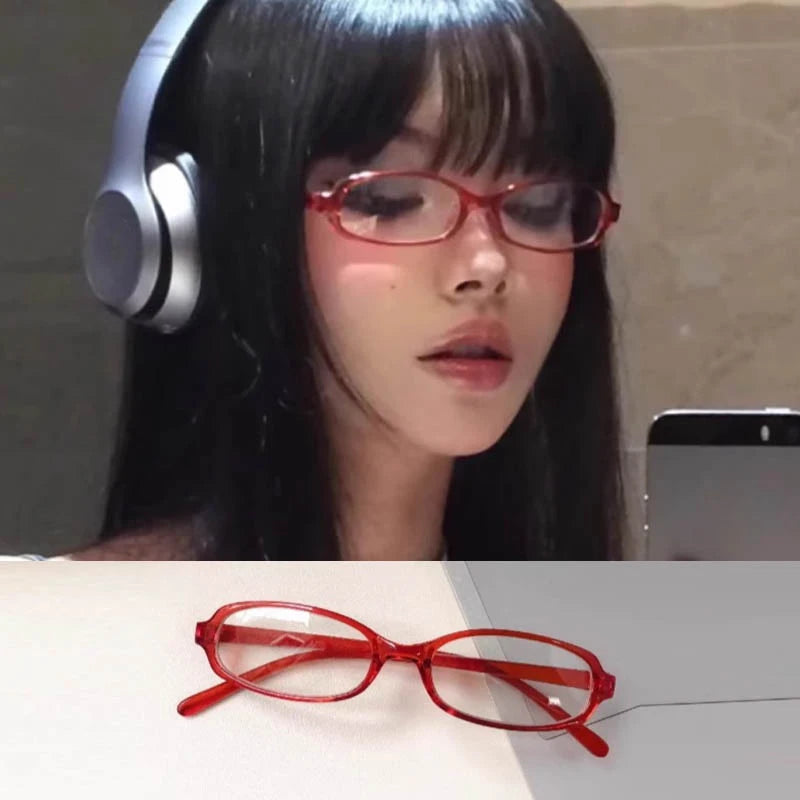 Neue Y2K-Retro-Brille, blaugrün, eckig, kleiner Rahmen, Damen-Anti-Blaulicht-Brille, Mode-Brillengestell 2024