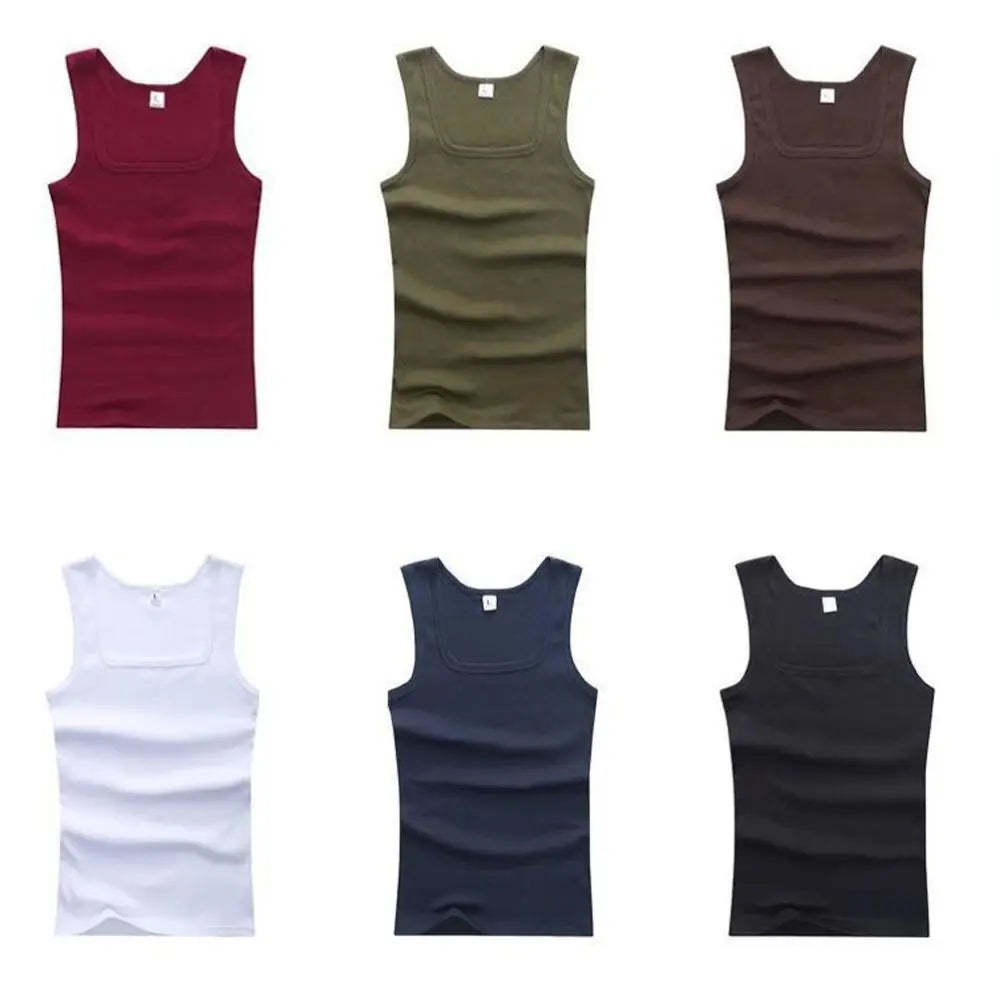Hot Sale Men's Sleeveless Breathable Fitness Vest Basic Elastic Tank Top Men's Cotton Bodybuilding T-shirt Classic Color Clothes
