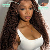 40 30 Inch Chocolate Brown Deep Wave Lace Front Wigs Human Hair #4 Colored 13x4 13x6 Hd Curly Lace Frontal Wigs Pre Plucked