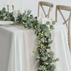 1pc Artificial Eucalyptus Leaves Greenery Garland Faux Plant Spring Vines with White Flowers Berries for Wedding Home Party Deco