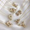 MHS.SUN Neue Leopard Bubble Buchstabenkette Vergoldet Chunky Bubble Zirkon 26 Initialen Anhänger Halskette Frauen Modeschmuck