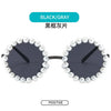 New Children's Circle Form Sunglasses Girl Decorative Pearl Frame Fashion Sun Glasses Cute Baby Outdoor Sunshade Eyewear UV400