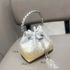 Handhabung Strasssteine Abend-Clutch-Tasche Geldbörsen und Handtasche Luxus Designer Umhängetasche Glänzende Kristall-Clutch-Geldbörse Eimer-Tasche
