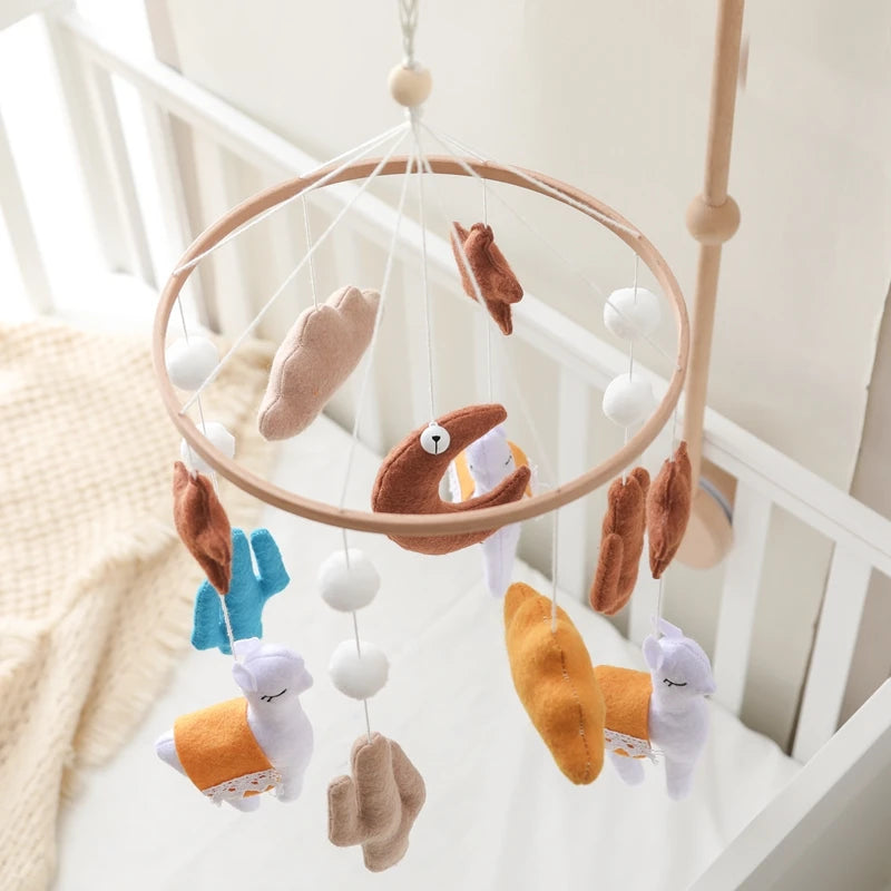 Baby-Kinderbett-Mobile-Rassel-Spielzeug 0-12 Monate Säugling Weicher Filz Teddy Samt Rosa Bär Bettglocke Hängendes Spielzeug Halterung Babybett Mädchen Spielzeug