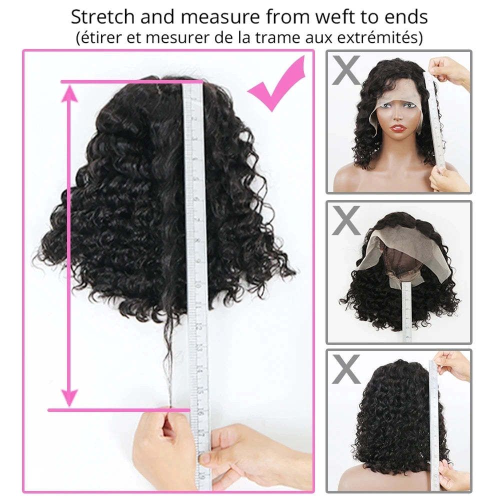 13x4 Short Bob Wig Jerry Curly Bob Wigs Deep Curly Wigs Human Hair Natural Black Pre Plucked Lace Frontal Wig Pixie Curly Wig