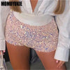 2023 Sommer Damen Mini Shorts Modetrend Pailletten Hohe Taille Glitzer Kleidung Sexy Skinny Party Nachtclub Shorts Streetwear