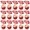 YOMDID 24tlg. Happy Valentines Day Cupcake Toppers Glitzer Rot Dekorationen Valentinstag Cupcake Spieße Geschenk zum Valentinstag