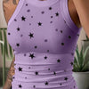 Summer Basic Elastic Tank Top Digital Printing T-shirt Women's O Neck Racerback Sexy Tank Top Stripe Print Sleeveless Tank Top