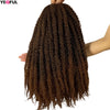 Yeaful 18 Inch Synthetic Marley Twist Braiding Hair Red Black Brown Ginger Bug Blonde #4 Pre Looped Marley Twists Crochet Hair