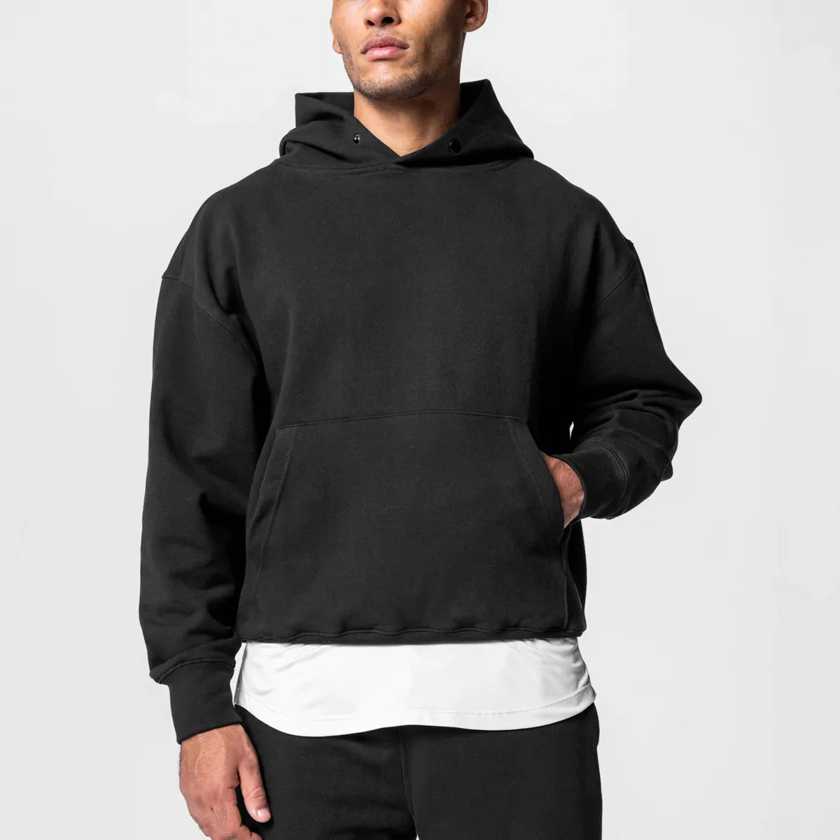 Men's Thick Cotton Training Sets Hoodie Casual Sports Pullover Hooded 2-piece Top with Pants Sweatshirts Gym Running Tracksuits