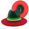 Low price wholesale Fedora hats men's and women's jazz hats red and white new tie dyed Fedora hats autumn classic hats sombrero