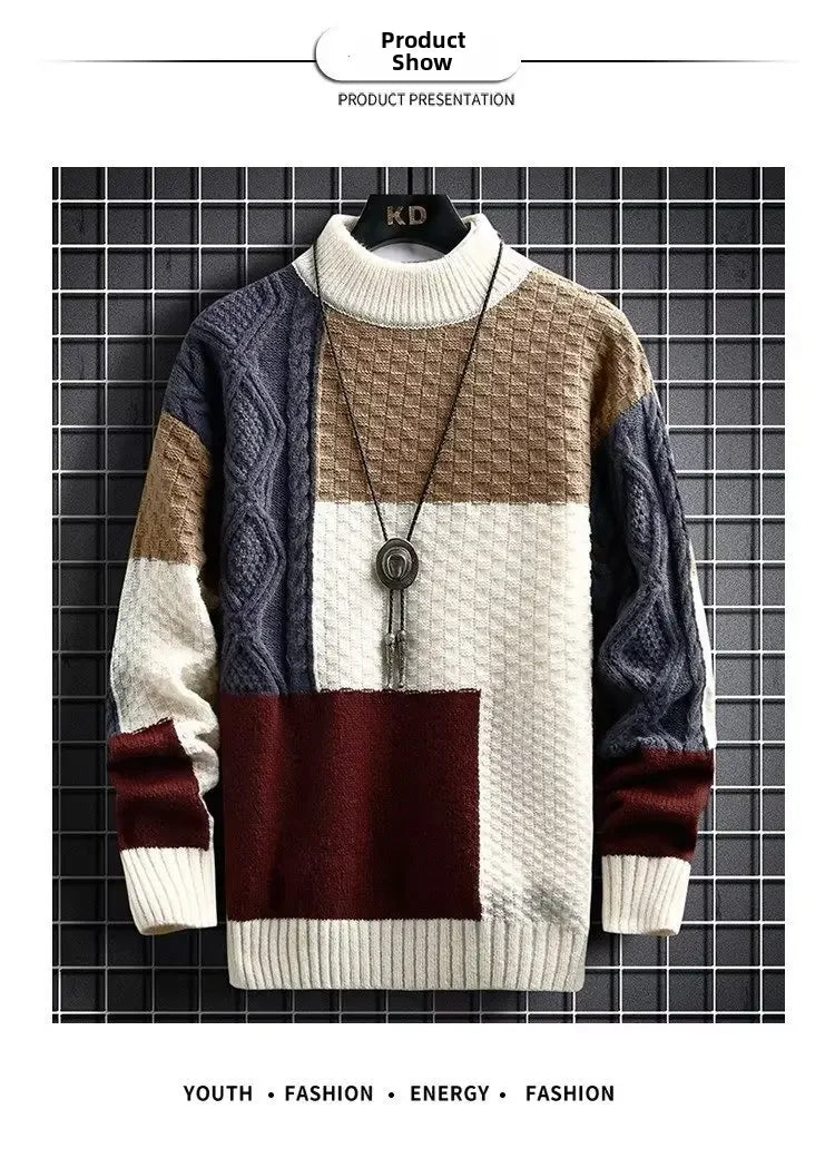 2023 New Men's Sweater Autumn Winter Japanese Style Knitted Trendy Pullovers Basic Killer Whale Cardigan Fashion