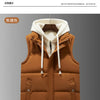 Unisex Fashion Hooded Vests Jacket Sleeveless Vest Autumn Thermal Soft Vests Casual Coats Male Cotton Men's Vest Men Thicken