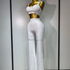 Damen Sexy Bandage Crop Top Hosen-Set Abendparty Club Luxus Geburtstag High Street Mode Elegant Luxus Geburtstags-Outfit