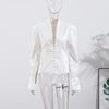 Urban White Women Blazer Coats Elegant Single Breasted V-neck Long Sleeve Female Jacket 2025 Autumn Office Lady Outwears