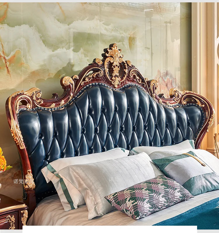 Nordisches Luxus-Ästhetik Bett Queen Size Günstig Niedlich Salon Schlafzimmer King Size Modern Holz Leder Camas Matrimonial Zimmer Möbel